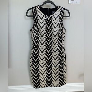 Vince Camuto Black and White Sequin Mini Dress